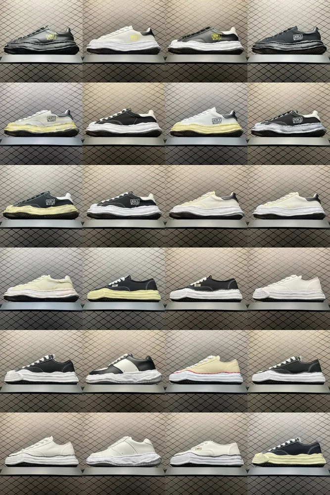三原康裕品牌MMY/Maison MIHARA YASUHIRO Wayne Original Sole Leather Low Sneaker貝殼頭版變形溶解雪糕底低幫百搭休閒運動板鞋 全新開發雙模一次發泡點位氣孔EVA中底#底部嵌入組合
