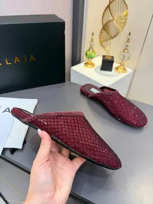 Alaia·阿萊亞⛳️🔥超火的一款平底芭蕾舞漁網紗面鑲鑽款平底單鞋🩰！