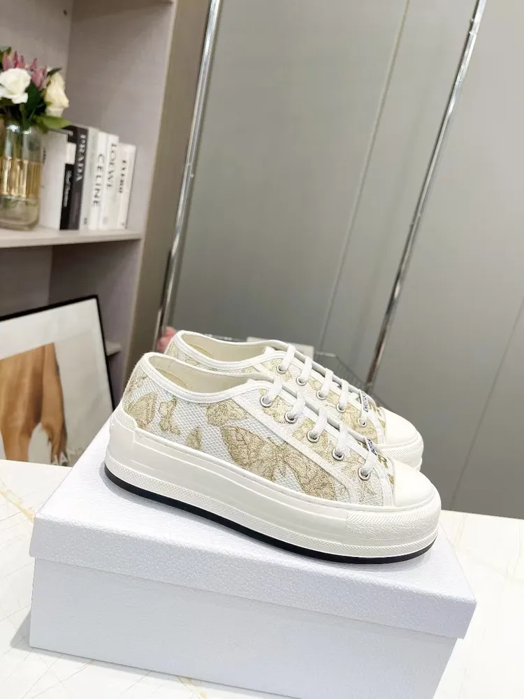 Dior迪奧2024Walk'n系列 老花 刺繡 厚底帆布鞋 休閒運動鞋  P650元