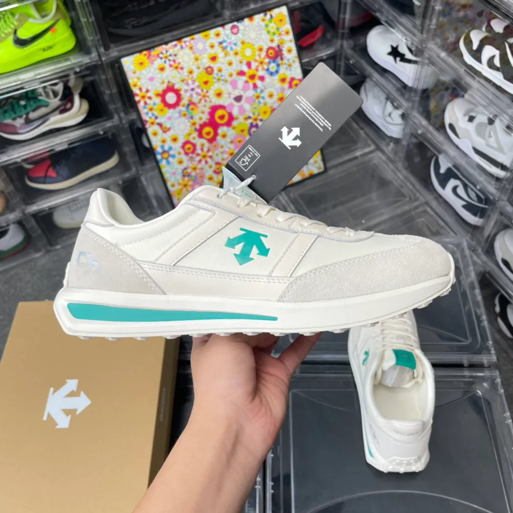 💰630＃總裁同源版 迪桑特 白綠 DESCENTE CHRON RACER 舒適百搭 防滑耐磨 低幫 生活休閒鞋
