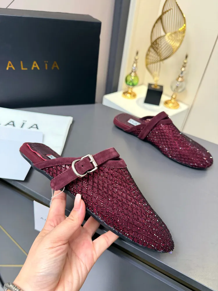 Alaia·阿萊亞⛳️🔥超火的一款平底芭蕾舞漁網紗面鑲鑽款平底單鞋🩰！