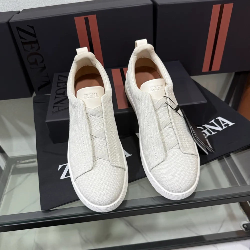 Zegna/傑尼亞 SECONDSKIN Triple Stitch™ 休閒運動鞋,帆布系列