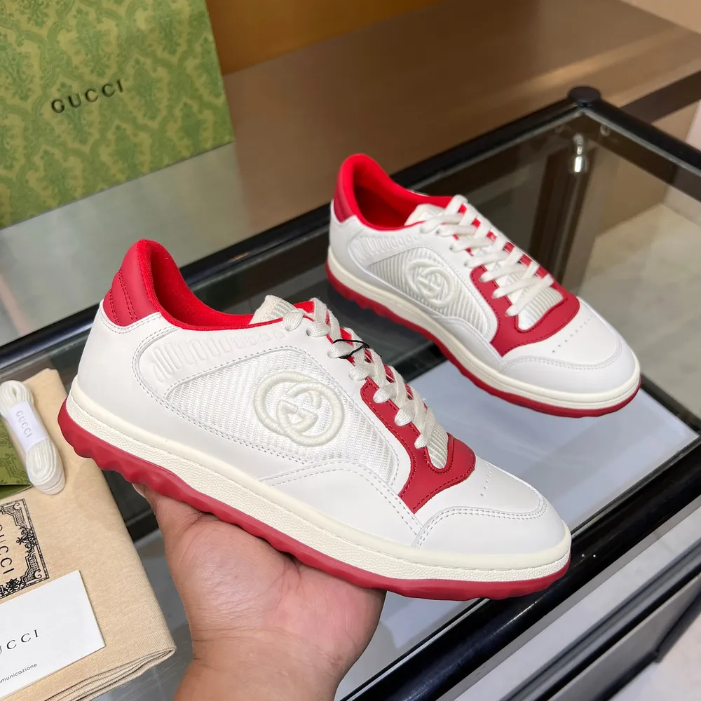 頂級版本，定型效果十足，秒殺市場軟踏踏的普通做法，💣💣💣Gucci2023早春古馳G家 最新爆款MAC80 運動鞋 情侶款 休閒 復古 做舊 髒髒鞋 小髒鞋 小白鞋🌸🌸🌸 原版購入開發 做貨 古馳MAC80全新爆款系列 精緻小巧