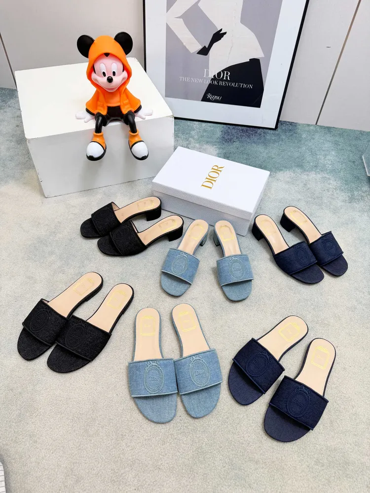 Dior 2026春夏系列拖鞋，牛仔藍Oblique壓紋刺繡，精緻優雅。鞋面寬版設計，Dior標誌超有辨識度，粗跟結構舒適好走，日常或度假都能輕鬆駕馭。Oblique壓紋是Dior經典元素，搭配刺繡，法式浪漫氛圍感拉滿！鞋底輕便，長時間穿也
