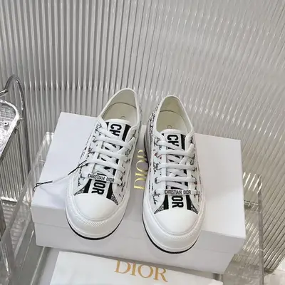 💰650 Dior迪奧2024Walk'n系列 皮面印花厚底帆布鞋 休閒運動鞋