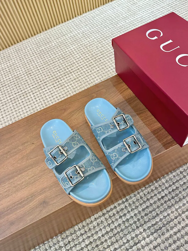 2025🆕[P600]福利新品厚底GuCci互扣式刺繡大G橫帶穆勒鞋 🆕官網同步，原版一比一複製，最高版本🆙👏🔥所有材質細節均與YB一致💪👍 常年做貨。