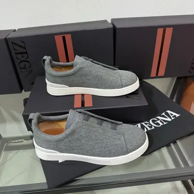 Zegna/傑尼亞 SECONDSKIN Triple Stitch™ 休閒運動鞋，帆布系列