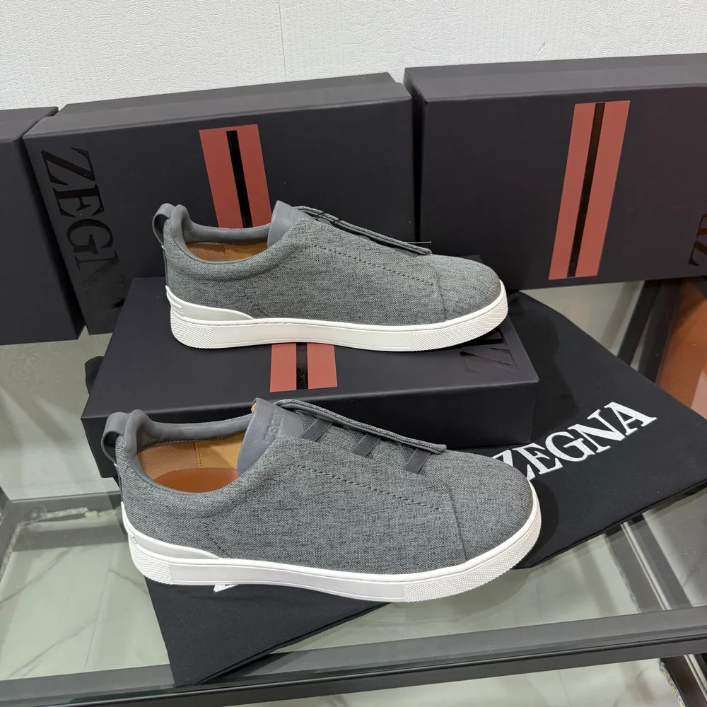 Zegna/傑尼亞 SECONDSKIN Triple Stitch™ 休閒運動鞋，帆布系列