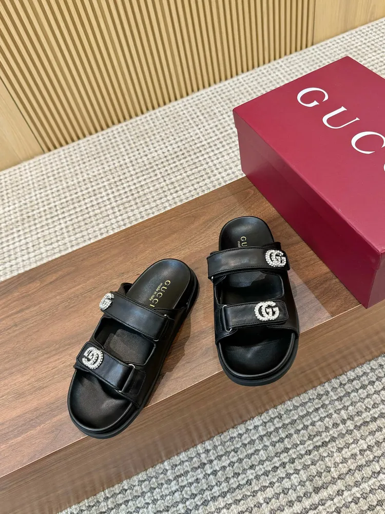 🆕[皮面P650][布面P630]福利新品厚底GuCci互扣式刺繡大G橫帶穆勒鞋 🆕原版一比一複製，最高版本🆙👏🔥所有材質細節均與YB一致💪👍 常年做貨。