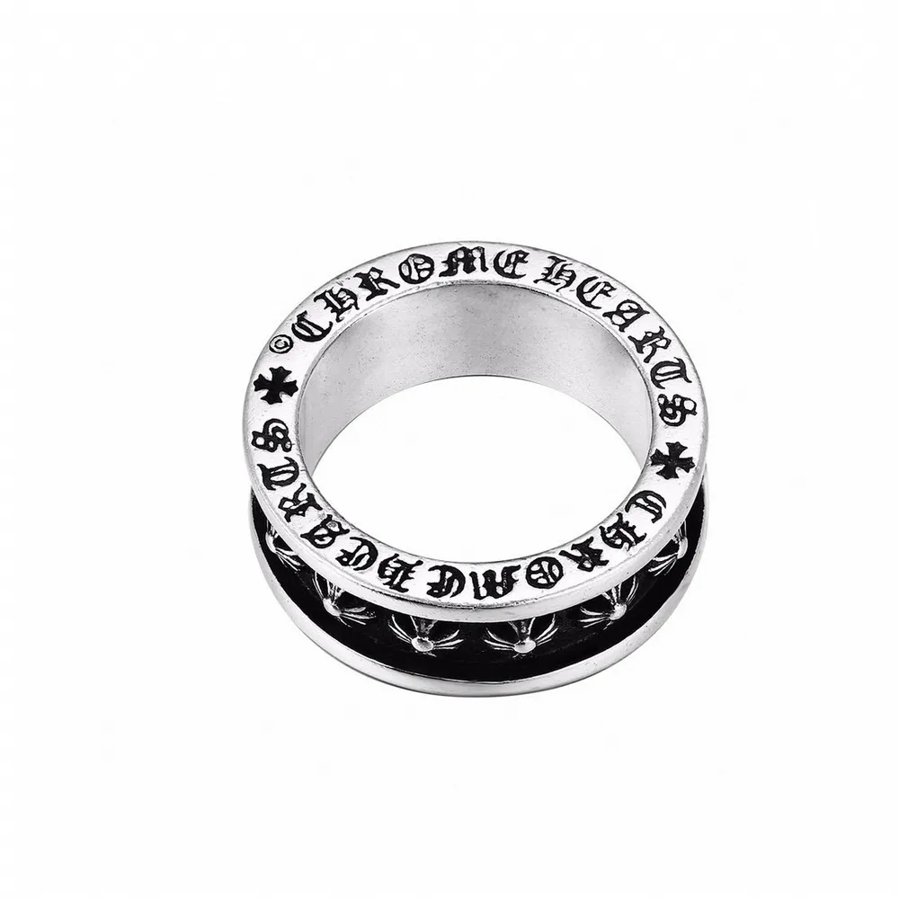 💰470 Chrome Hearts 克羅心黑環十字花戒指
