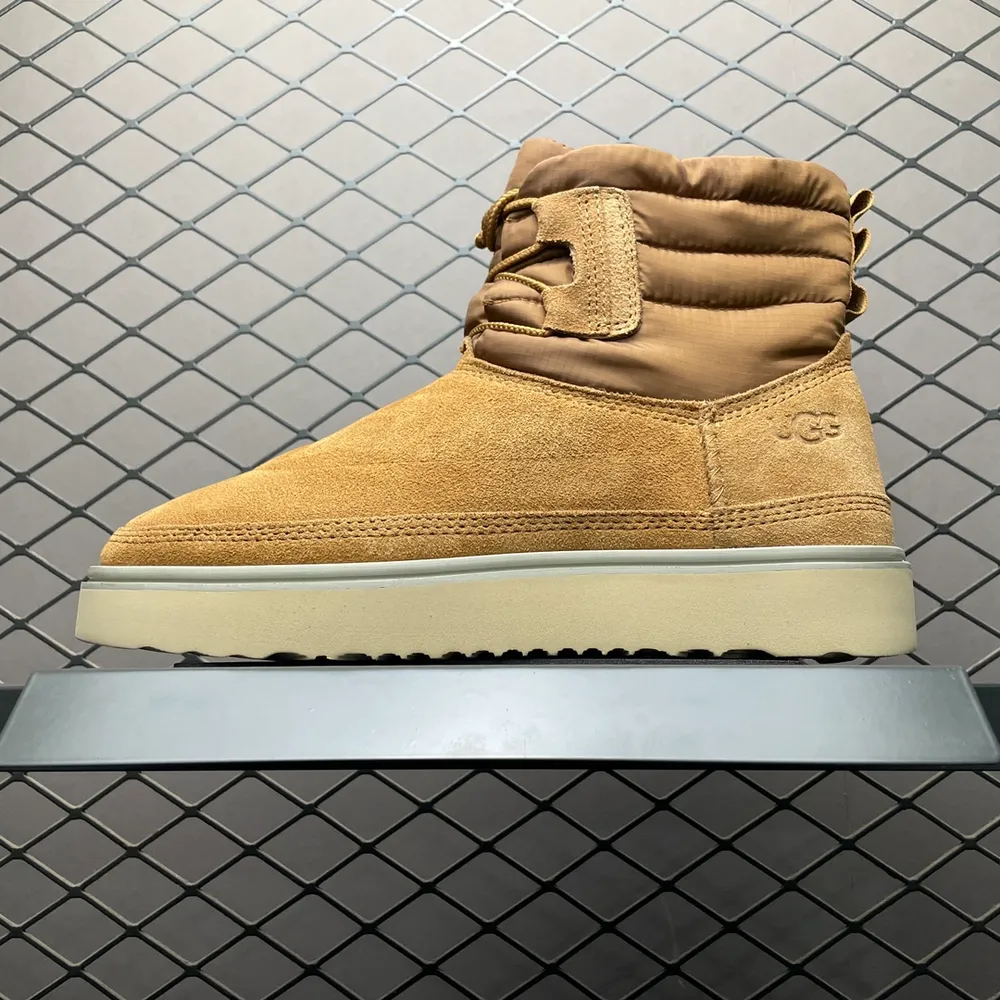 💰710   平臺外貿專供品質 男女鞋 UGG Mini Lace-Up Weather 兩用可拆卸 冬季中性款雪地靴 1120849 高階外貿混M 海淘代購高階零售專供 組合中底輕便防滑 真羊皮毛一體 尺碼：35 36 37 38 39