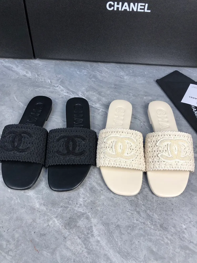 CHANEL早春爆品編織涼拖鞋