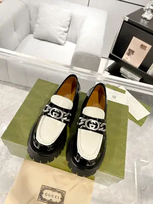 Gucci 25🆕新款雙GG溝紋厚底樂福鞋 鬆糕鞋