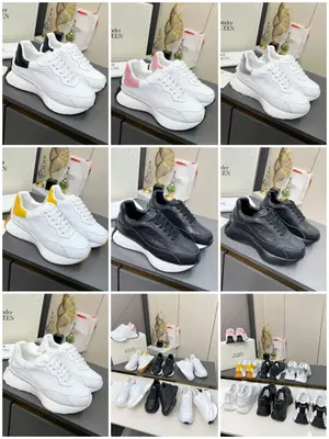 【集合圖】Alexander McQueen·亞歷山大麥昆🏆繫帶圓頭 低幫 生活休閒鞋 情侶鞋⛳️2025最新米蘭時裝週T臺走秀款，獨特個性的設計，上腳超有範，圓頭的設計讓腳趾得到完全的釋放。超下血本， 購入多雙原版，拆解復刻。超級爆款，