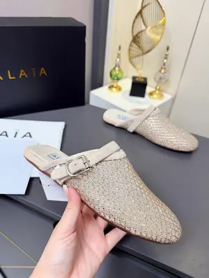 Alaia·阿萊亞⛳️🔥超火的一款平底芭蕾舞漁網紗面鑲鑽款平底單鞋🩰！