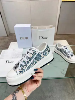 Dior迪奧2024Walk'n系列 老花 刺繡 厚底帆布鞋 休閒運動鞋  P650元