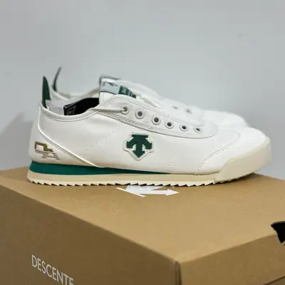 迪桑特帆布鞋白綠 DESCENTE Chron 帆布 舒適百搭 輕便 低幫 生活休閒鞋