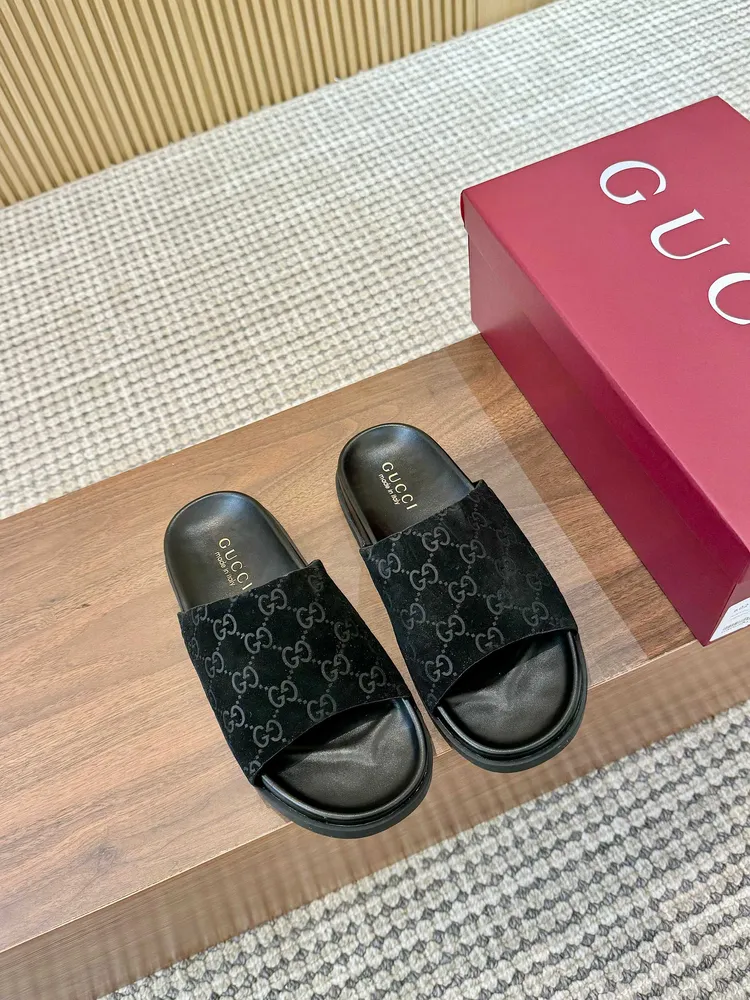 2025🆕[P580]福利新品厚底GuCci互扣式刺繡大G橫帶穆勒鞋 🆕官網同步，原版一比一複製，最高版本🆙👏🔥所有材質細節均與YB一致💪👍 常年做貨。