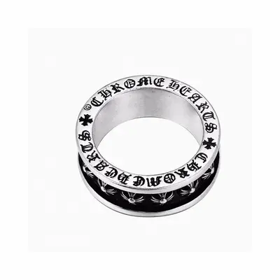 💰480 Chrome Hearts 克羅心黑環十字花戒指