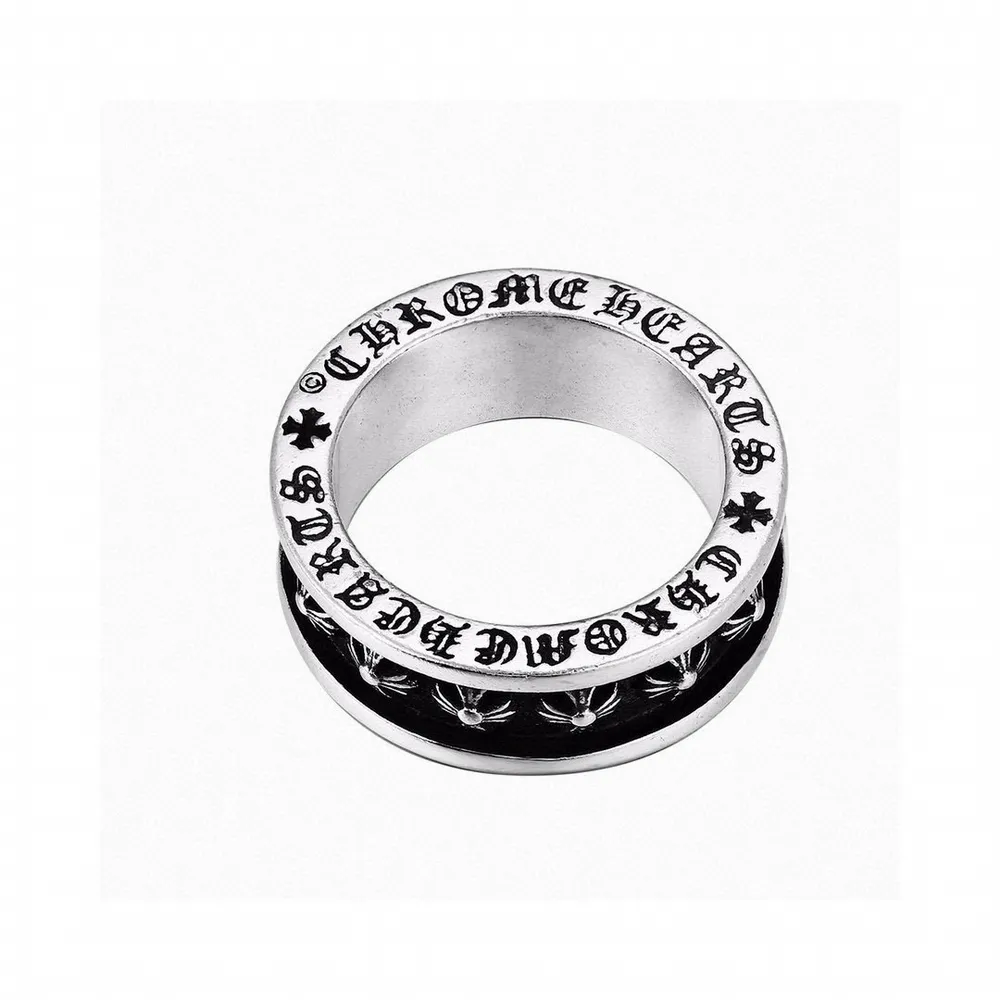💰480 Chrome Hearts 克羅心黑環十字花戒指