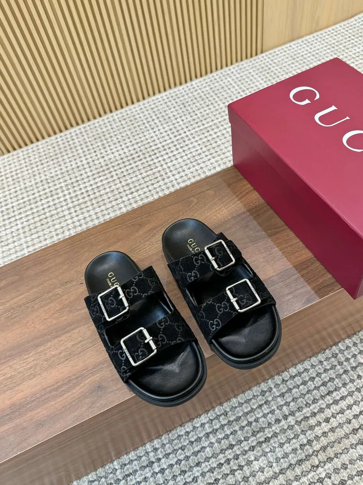 2025🆕[P620]福利新品厚底GuCci互扣式刺繡大G橫帶穆勒鞋 🆕官網同步，原版一比一複製，最高版本🆙👏🔥所有材質細節均與YB一致💪👍 常年做貨。