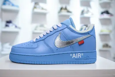 純原 Off-White x Nike Air Force 1 ’07空軍一號解構版本低幫百搭板鞋 藍色博物館  採用純原裝Prime Asia產皮料 原檔案原資料開發版型 縝密中底拉幫工藝 內建真全掌air sole氣墊內底 原廠高頻追 