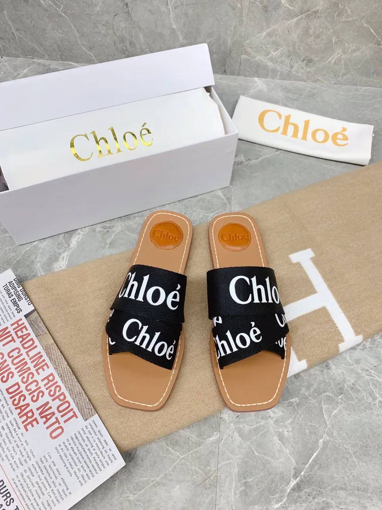 2019/Chloe（克洛伊）最新的交叉編織帶羅馬拖鞋