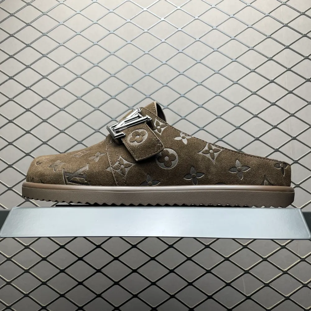 Louis Vuitton Easy 路易威登 LV 皮革拼接 博肯半包頭 拖鞋 涼鞋 原版開發 高階外貿平臺 零售專供品質 尺碼：40 41 42 43 44 45 46 編號：4IOGTU53