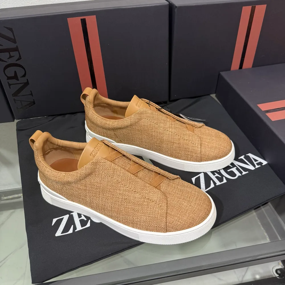 Zegna/傑尼亞 SECONDSKIN Triple Stitch™ 休閒運動鞋，帆布系列