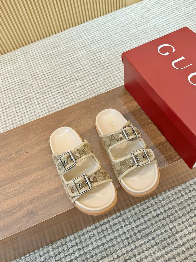 2025🆕[P600]福利新品厚底GuCci互扣式刺繡大G橫帶穆勒鞋 🆕官網同步，原版一比一複製，最高版本🆙👏🔥所有材質細節均與YB一致💪👍 常年做貨。