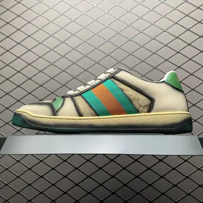 Gucci 古馳 Screener GG琺琅 復古老爹板鞋 海淘代購專供品質 正確楦型 正確固特異無膠走線工藝 配件齊全 進口皮料/原版毛巾內裡 匠心打造 其用料及細節已爭取最大限度還原正品 實拍如圖 所見即所得 謹防混賣 尺碼：35 36