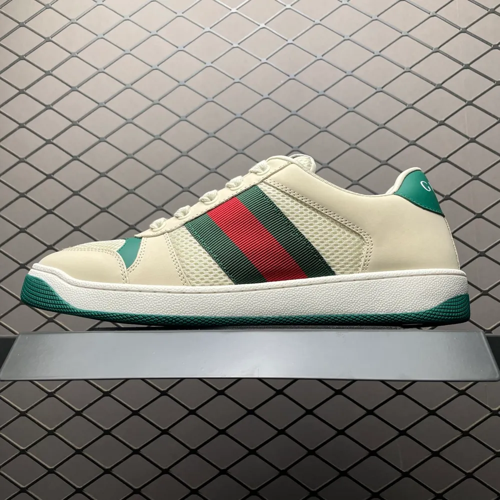 Gucci 古馳 Screener GG琺琅 復古老爹板鞋 海淘代購專供品質 正確楦型 正確固特異無膠走線工藝 配件齊全 進口皮料/原版毛巾內裡 匠心打造 其用料及細節已爭取最大限度還原公司正品 實拍如圖 所見即所得 謹防混賣 尺碼：39 