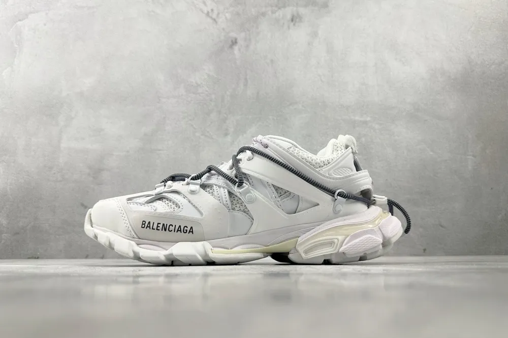 頂級代購版 Balenciaga巴黎世家 Track Trail 圓頭繫帶 白色