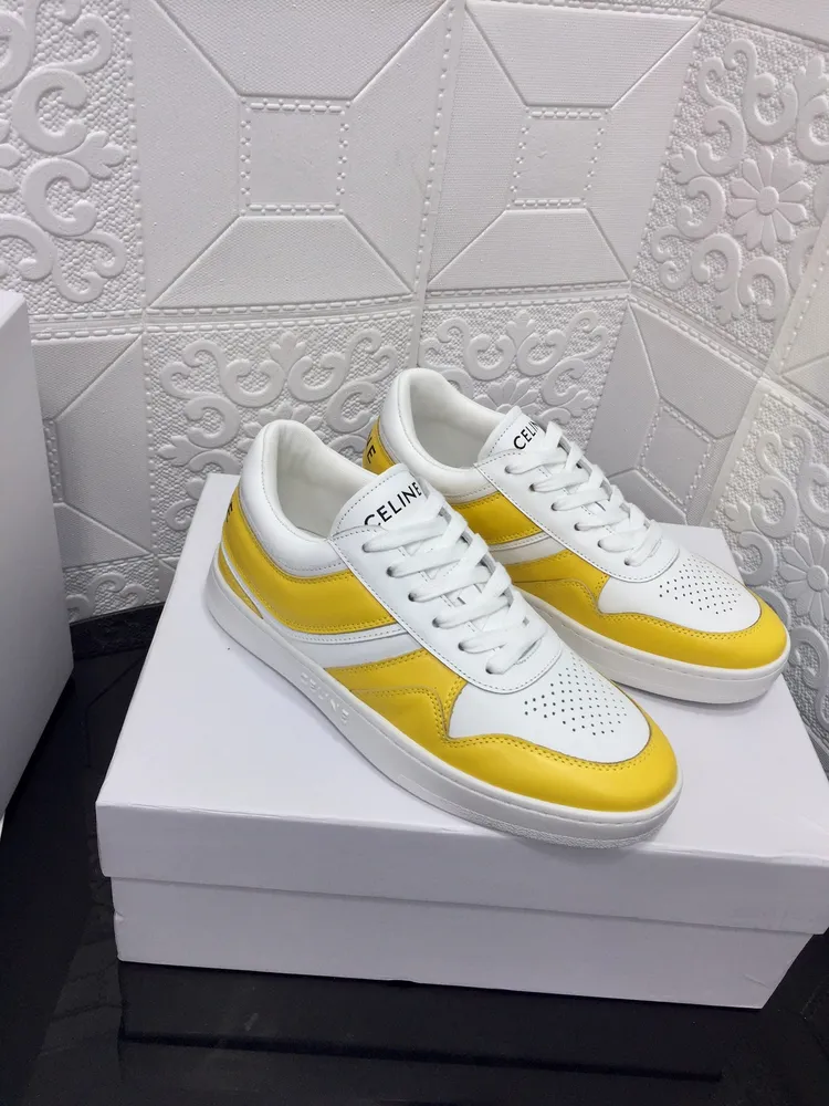 出廠價620男+10 🇮🇹CELINE賽琳 TRAINER 大表姐冪冪同款👟撞色魔術貼滑板鞋男女情侶休閒高幫透氣運動小白鞋；時尚百搭👩‍❤️‍👨舒適度極佳😄原板刻復！面料🐄牛皮，內裡透氣網格，橡膠防滑大底，🤷‍♀️ ：35-