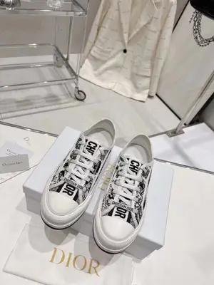 Dior迪奧Walk'n系列 老花 刺繡 厚底帆布鞋 休閒運動鞋   P650元