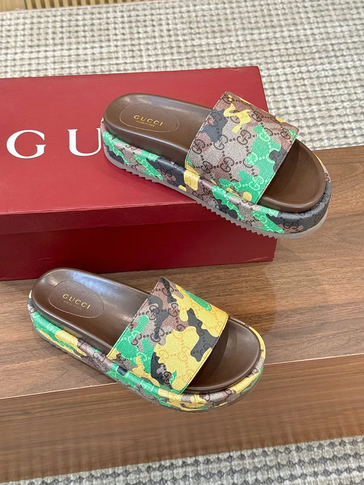 🔥【p590】全年出貨，】古馳Gucci最新限量厚底拖鞋 。頂級品質發售 購入正品開發 . 材質.工藝與原版一致